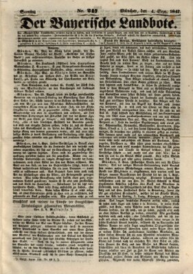 Der Bayerische Landbote Samstag 4. September 1847