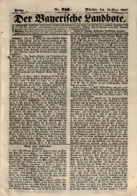 Der Bayerische Landbote Freitag 10. September 1847