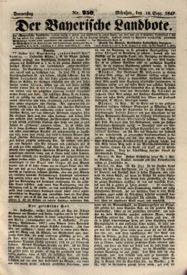 Der Bayerische Landbote Donnerstag 16. September 1847