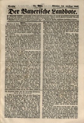 Der Bayerische Landbote Samstag 18. September 1847