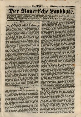 Der Bayerische Landbote Freitag 15. Oktober 1847