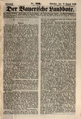 Der Bayerische Landbote Mittwoch 2. August 1848