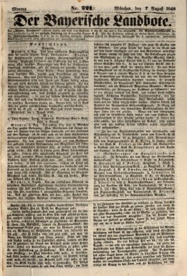 Der Bayerische Landbote Montag 7. August 1848