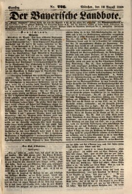 Der Bayerische Landbote Samstag 12. August 1848