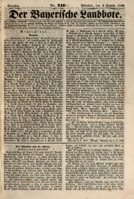 Der Bayerische Landbote Samstag 2. September 1848