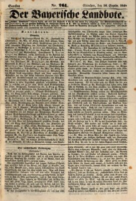 Der Bayerische Landbote Samstag 16. September 1848