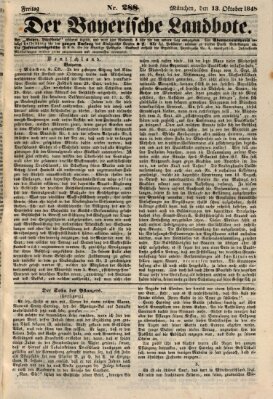 Der Bayerische Landbote Freitag 13. Oktober 1848