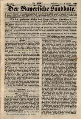 Der Bayerische Landbote Samstag 2. Dezember 1848