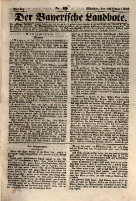 Der Bayerische Landbote Dienstag 16. Januar 1849