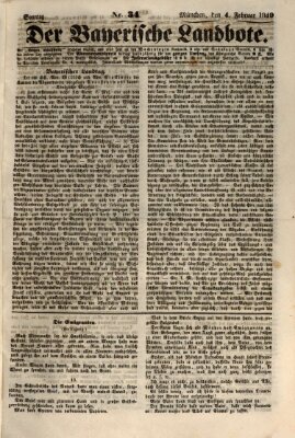 Der Bayerische Landbote Sonntag 4. Februar 1849