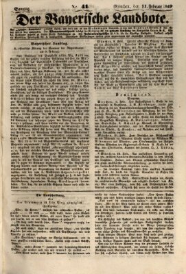 Der Bayerische Landbote Sonntag 11. Februar 1849