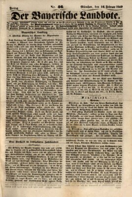 Der Bayerische Landbote Freitag 16. Februar 1849