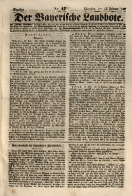 Der Bayerische Landbote Samstag 17. Februar 1849