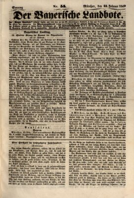 Der Bayerische Landbote Sonntag 25. Februar 1849