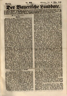 Der Bayerische Landbote Sonntag 4. März 1849