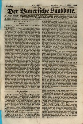 Der Bayerische Landbote Samstag 17. März 1849