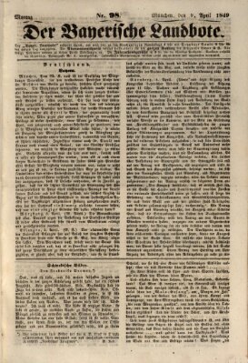 Der Bayerische Landbote Montag 9. April 1849