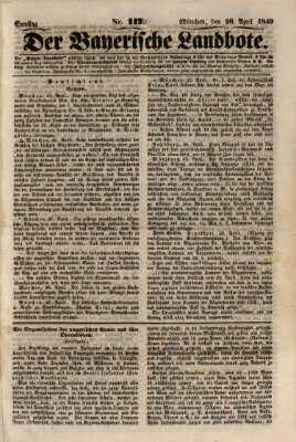 Der Bayerische Landbote Samstag 28. April 1849