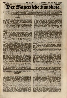 Der Bayerische Landbote Sonntag 29. April 1849