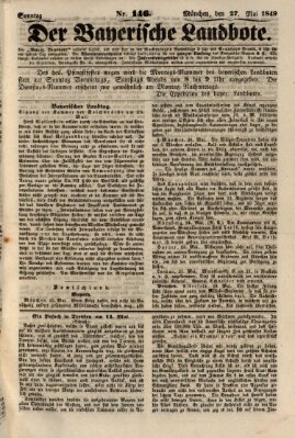 Der Bayerische Landbote Sonntag 27. Mai 1849