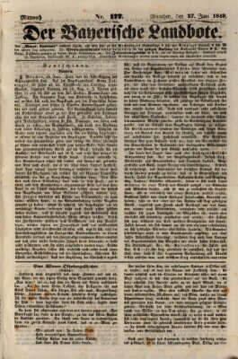 Der Bayerische Landbote Mittwoch 27. Juni 1849