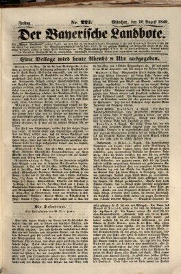 Der Bayerische Landbote Freitag 10. August 1849