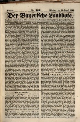 Der Bayerische Landbote Sonntag 12. August 1849