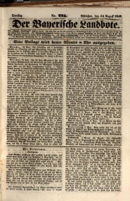 Der Bayerische Landbote Dienstag 14. August 1849