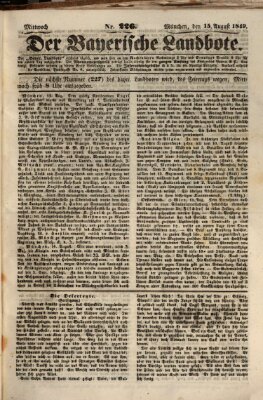 Der Bayerische Landbote Mittwoch 15. August 1849