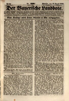 Der Bayerische Landbote Freitag 17. August 1849