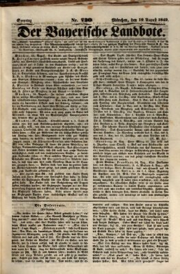 Der Bayerische Landbote Sonntag 19. August 1849