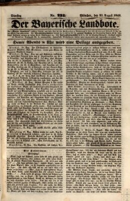 Der Bayerische Landbote Dienstag 21. August 1849