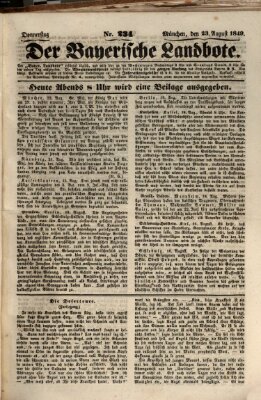 Der Bayerische Landbote Donnerstag 23. August 1849