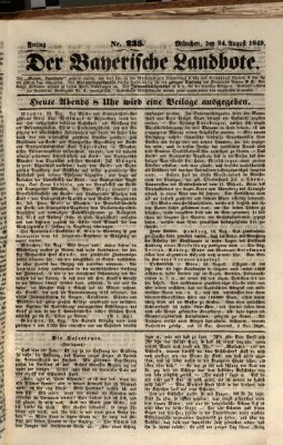 Der Bayerische Landbote Freitag 24. August 1849