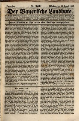 Der Bayerische Landbote Donnerstag 30. August 1849