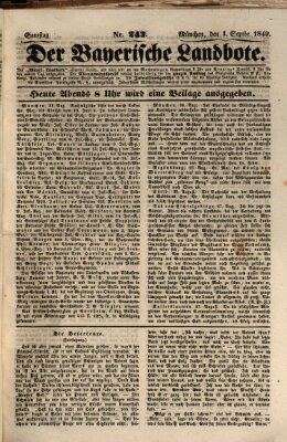 Der Bayerische Landbote Samstag 1. September 1849