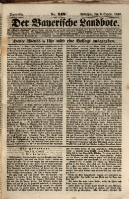 Der Bayerische Landbote Donnerstag 6. September 1849