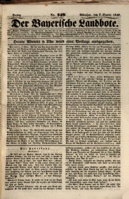 Der Bayerische Landbote Freitag 7. September 1849