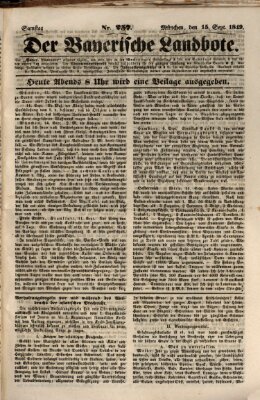 Der Bayerische Landbote Samstag 15. September 1849