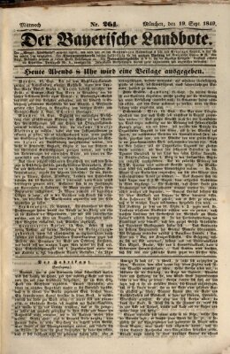 Der Bayerische Landbote Mittwoch 19. September 1849