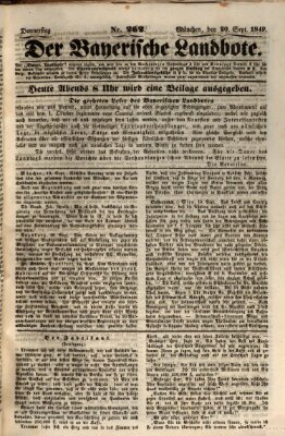 Der Bayerische Landbote Donnerstag 20. September 1849