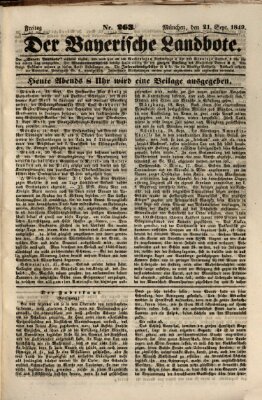 Der Bayerische Landbote Freitag 21. September 1849