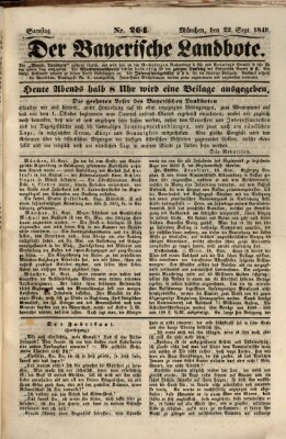 Der Bayerische Landbote Samstag 22. September 1849