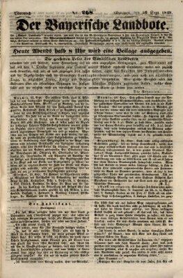 Der Bayerische Landbote Mittwoch 26. September 1849