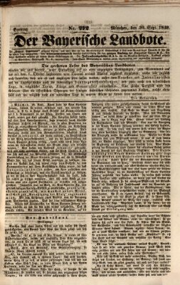 Der Bayerische Landbote Sonntag 30. September 1849