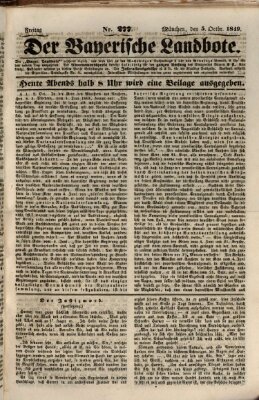 Der Bayerische Landbote Freitag 5. Oktober 1849