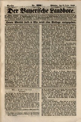 Der Bayerische Landbote Samstag 6. Oktober 1849