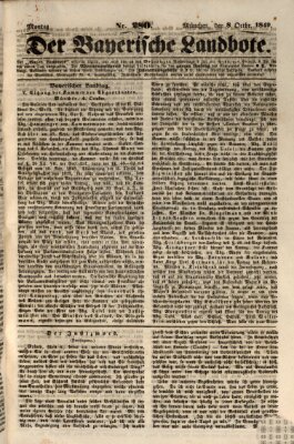 Der Bayerische Landbote Montag 8. Oktober 1849