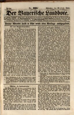 Der Bayerische Landbote Freitag 19. Oktober 1849