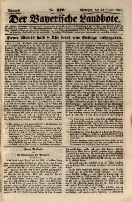 Der Bayerische Landbote Mittwoch 14. November 1849